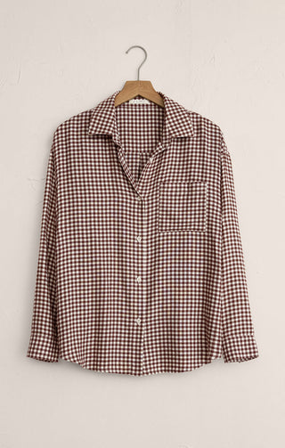 RIVER PLAID BUTTON UP (CHOCOLATE CHERRY) - Z SUPPLY