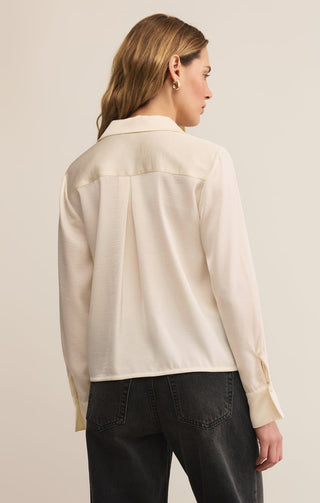 ANA SATIN BUTTON UP (CLOUD) - Z SUPPLY