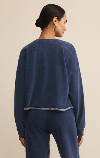 CIRCUIT KNIT DENIM SWEATSHIRT (VINTAGE INDIGO) - Z SUPPLY