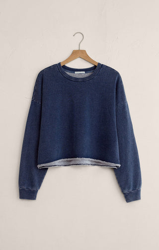CIRCUIT KNIT DENIM SWEATSHIRT (VINTAGE INDIGO) - Z SUPPLY