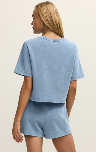 CURRAN KNIT DENIM CROPPED SWEATSHIRT - Z SUPPLY