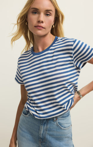 TOURIST AIRY STRIPED TEE (CALYPSO BLUE INDIGO) - Z SUPPLY