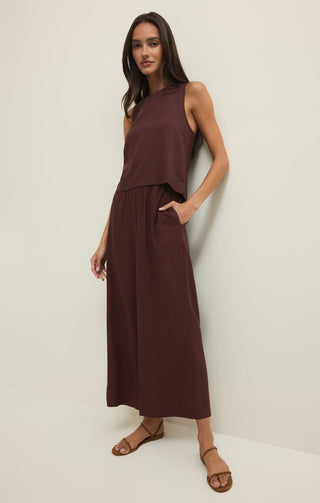 SLOANE LINEN CROPPED TANK (CHOCOLATE CHERRY) - Z SUPPLY
