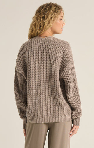 SUTTON RIB CARDIGAN (HEATHER TAUPE)- Z SUPPLY