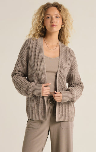 SUTTON RIB CARDIGAN (HEATHER TAUPE)- Z SUPPLY