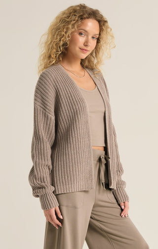 SUTTON RIB CARDIGAN (HEATHER TAUPE)- Z SUPPLY