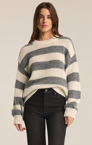 ANDERS STRIPE CREW SWEATER (HEATHER) - Z SUPPLY