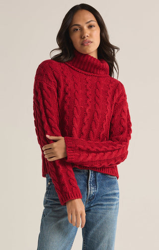 TIED TO YOU CABLE KNIT TURTLENECK SWEATER - Z SUPPLY