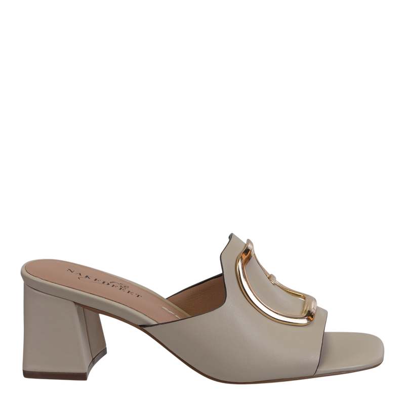 CUPEL IN BEIGE HEELED SANDALS -NAKED FEET