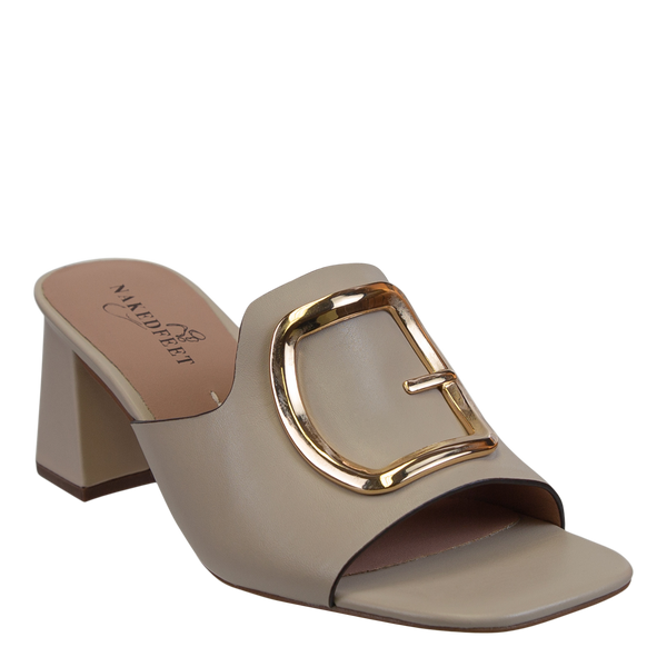 CUPEL IN BEIGE HEELED SANDALS -NAKED FEET