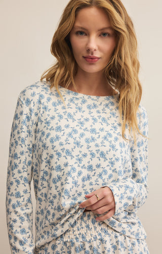 HOME TOWN DITSY LONG SLEEVE TOP - Z SUPPLY