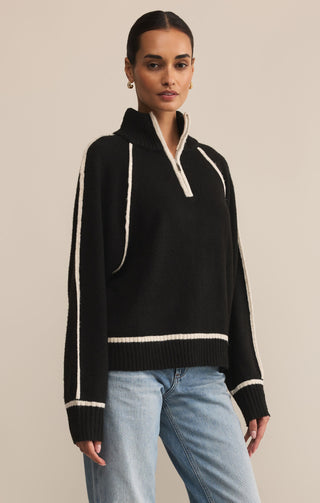 ALPS HALF ZIP SWEATER (BLACK) - Z SUPPLY