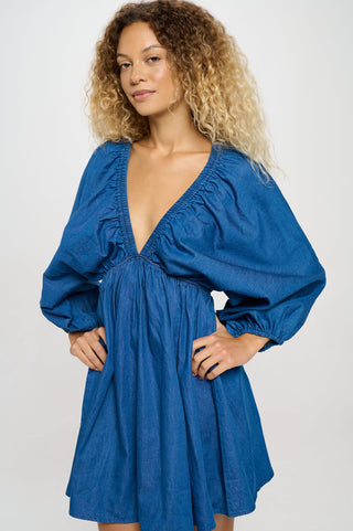 AZURE CHAMBRAY DRESS - MEET ME IN SANTORINI