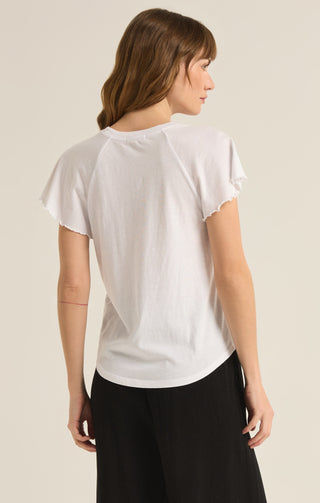 ABBY FLUTTER TEE (WHITE) - Z SUPPLY