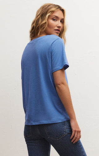 Girlfriend V-Neck Tee (FEDERAL BLUE) - Z SUPPLY