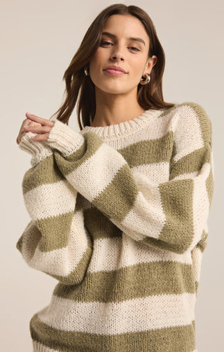 ANDERS STRIPE CREW SWEATER (WILLOW) - Z SUPPLY