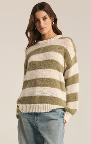 ANDERS STRIPE CREW SWEATER (WILLOW) - Z SUPPLY