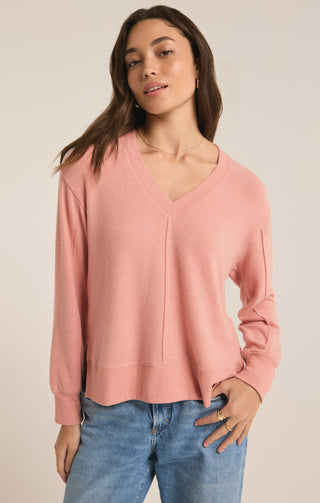 WILDER CLOUD V-NECK (ROSE HAZE) - Z SUPPLY