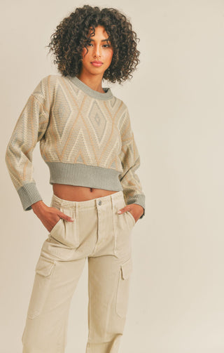 Kicks On Sweater in Sage Multi - Sage The Label