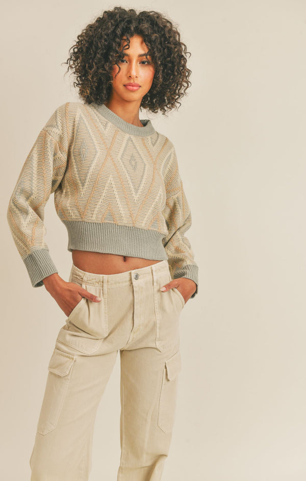 Kicks On Sweater in Sage Multi - Sage The Label