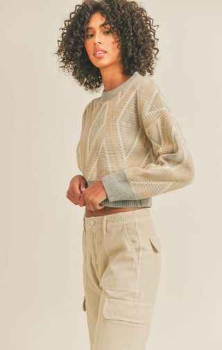 Kicks On Sweater in Sage Multi - Sage The Label