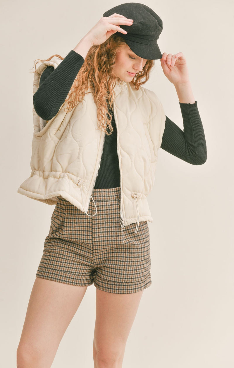 Harlow Quilted Vest (Off White) - Sage The Label