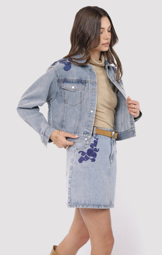 MOST LIKELY EMBROIDERED DENIM JACKET - SADIE SAGE