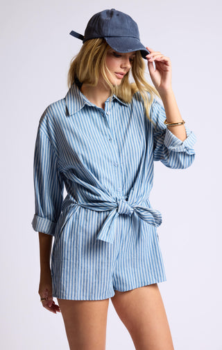 MARKET DAY SHIRT STYLE LAYERED ROMPER