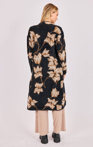 EMORY FLORAL INTARSIA OPEN DUSTER CARDI - SADIE & SAGE