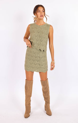 SUCCULENT MINI SKIRT - SAGE THE LABEL