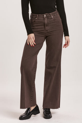 FIONA WIDE LEG JEAN (MOCHA BROWN) - DEAR JOHN