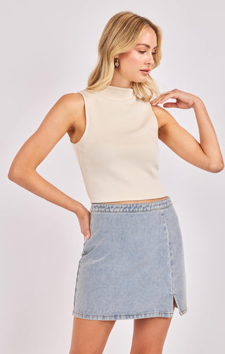 HUSTLE HIGH NECK (CREAM) TOP - SADIE SAGE