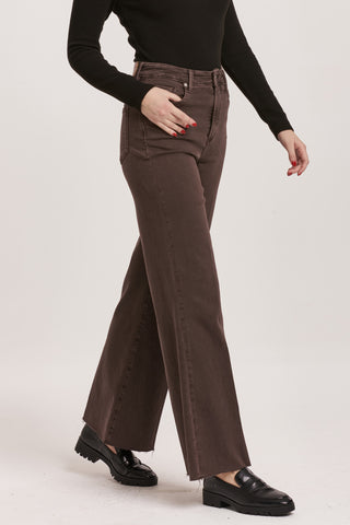 FIONA WIDE LEG JEAN (MOCHA BROWN) - DEAR JOHN