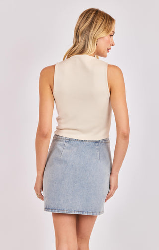 HUSTLE HIGH NECK (CREAM) TOP - SADIE SAGE