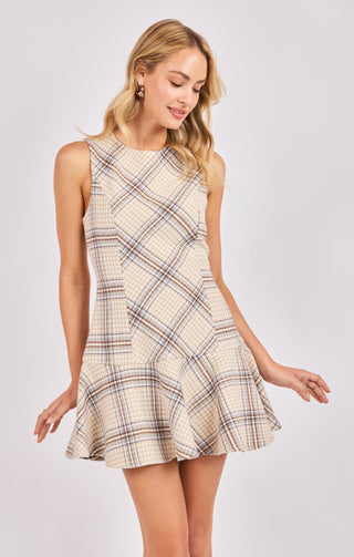 CEDAR PLAID MINI DRESS - SADIE SAGE