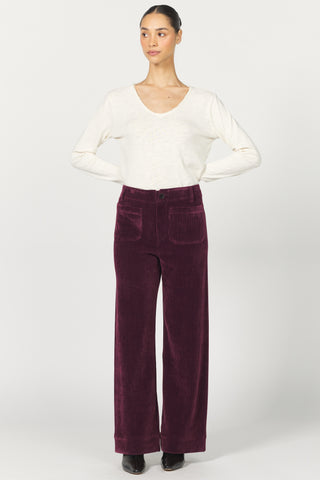 AUDREY WIDE LEG PANT CORDUROY (FIG) - DEAR JOHN
