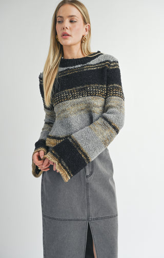 MILLIE MIXED YARN SWEATER