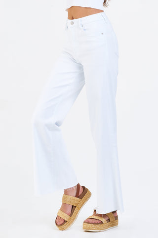 FIONA MID RISE WIDE LEG JEANS WHITE