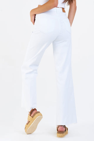 FIONA MID RISE WIDE LEG JEANS WHITE