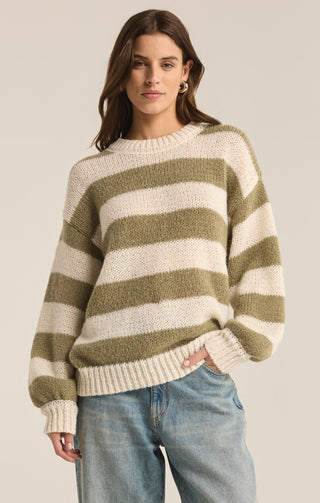 ANDERS STRIPE CREW SWEATER (WILLOW) - Z SUPPLY