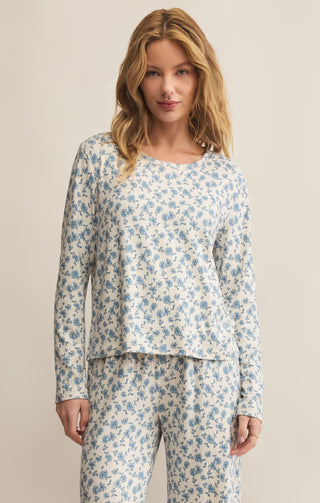 HOME TOWN DITSY LONG SLEEVE TOP - Z SUPPLY