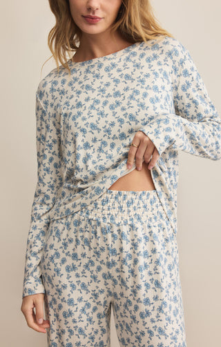 HOME TOWN DITSY LONG SLEEVE TOP - Z SUPPLY