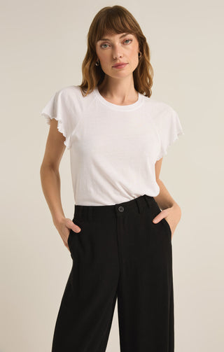 ABBY FLUTTER TEE (WHITE) - Z SUPPLY