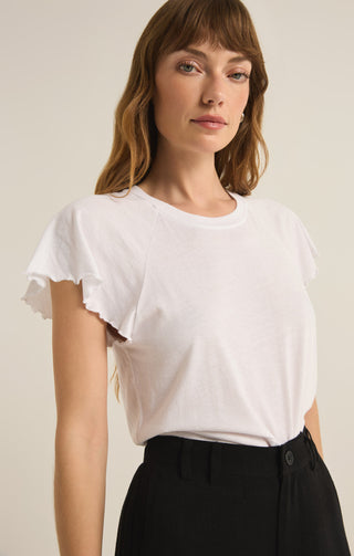 ABBY FLUTTER TEE (WHITE) - Z SUPPLY