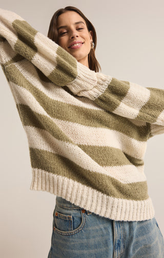 ANDERS STRIPE CREW SWEATER (WILLOW) - Z SUPPLY