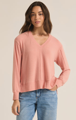 WILDER CLOUD V-NECK (ROSE HAZE) - Z SUPPLY