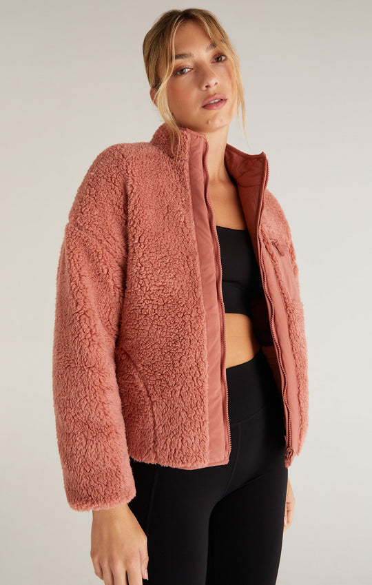 ON-THE-GO REVERSIBLE QUILTED SHERPA JACKET (Pink Cedar) - Z SUPPLY